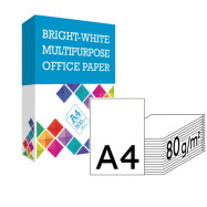 Бумага А4 Bright white multipurpose office(80г/м2, 500л, Белизна СIE 164%, Индонезия, фабрика April)