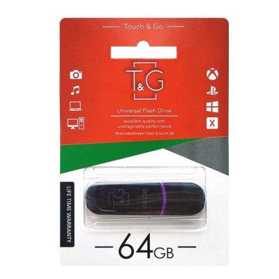 Накопичувач USB 64GB T&G jet серiя 012 чорний