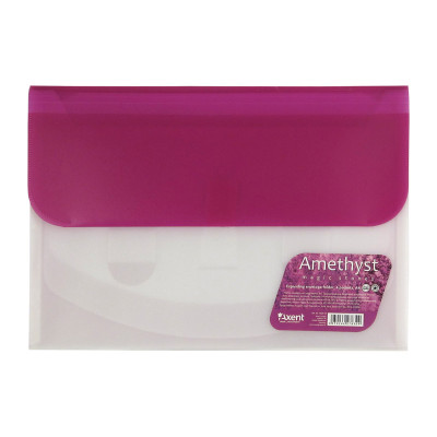 Папка-конверт А4 на 4 отдел. Amethyst, сиреневая Axent