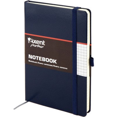 Книга записна Partner, 125*195, 96л, клет, синяя Axent
