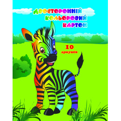 Картон цветной двухстор. А4, 10л. в рукаве арт272