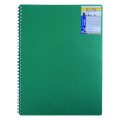Блокнот А4, 80 л.,пластиковая обл. пружина бок., CLASSIC, зеленый