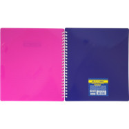 Блокнот на пруж. FUCHSIA, В5, 96 л, кл., с  разделит., пласт.обл.