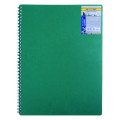 Блокнот А4, 80 л.,пластиковая обл. пружина бок., CLASSIC, зеленый
