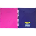 Блокнот на пруж. FUCHSIA, В5, 96 л, кл., с  разделит., пласт.обл.