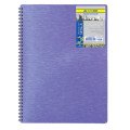 Блокнот на пруж. Metallic  А4, 80 л, кл., фиолетовый, пласт.обл.