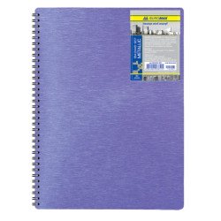 Блокнот на пруж. Metallic  А4, 80 л, кл., фиолетовый, пласт.обл.