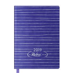 Ежедневник датированный 2019 RELAX, A6, 336 л, фиолетовый