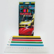 Карандаши J. Otten 12цв. шестигранные "Sport Car"