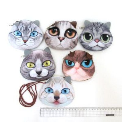 DSCN9153 Сумочка детск. плюш. "Кошки" 12*10см, mix6
