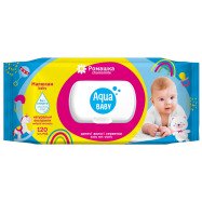 Салфетки влажные «Aqua Baby» Baby chamomile с клапаном 120 шт