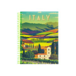 Блокнот "Travelling: ITALIA" А5, пластикова обкл., спіраль, 80 арк., клітинка
