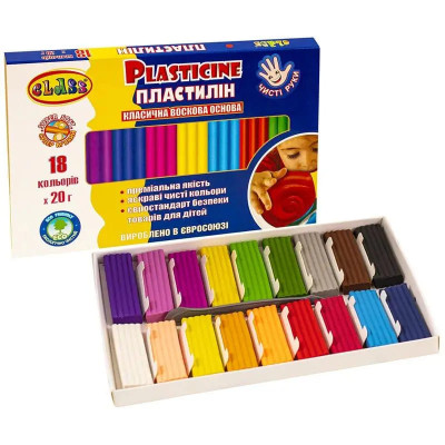 пластилин "Чистые руки MAXI" 18цв.*20гр, ECO, 7660С, CLASS