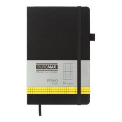 Книга записная PRIMO 125*195, 96 л, клетка, обл. искуств. кожа, черный