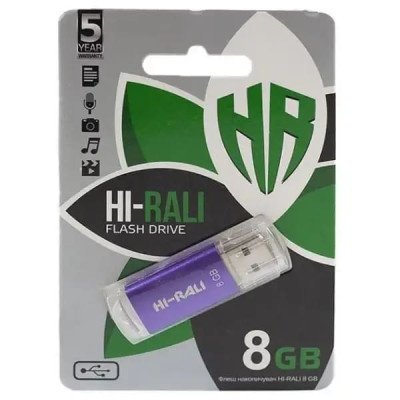 Накопичувач USB 8GB Hi-Rali Rocket серiя фіолетовий