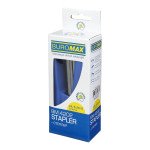 Степлер пластиковий RUBBER TOUCH до 20арк., (скоби №24, 26), синій