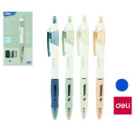 Ручка кулькова Deli EQ18-BL синя Arris 0,7 автом, гумов грип,асс тонований корпус