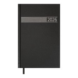 Ежедневник датированный 2026 TIME, A5, черный, бумвинил