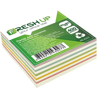 Блок бумаги для заметок  85х85мм 400 л, не клеенный, микс Fresh Up