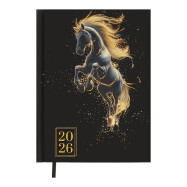 Щоденник датов. поліграфічний HORSE 2026 , A5, чорний Щоденник датов. поліграфічний HORSE 2026 , A5, чорний