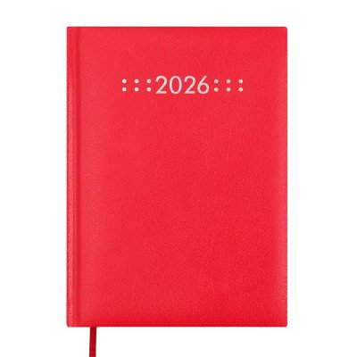 Ежедневник датиров. 2026 CLASSIC, A5, красный, бумвинил/поролон