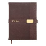 Щоденник датов. 2026 LEROY, A5, коричневий, штуч.шкіра
