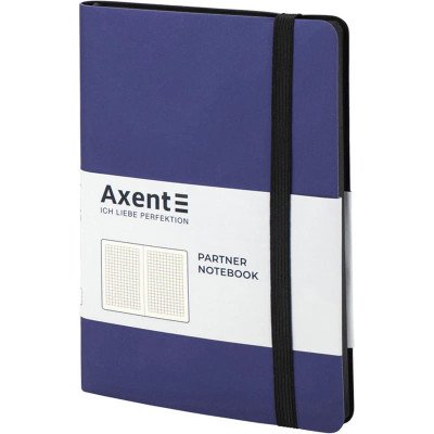 Книга записная Partner Soft, 125*195, 96л,, клетка темно- синяя