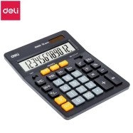 Калькулятор бухг. Deli EM444 чорн 12 разряд,155*200х7мм пластик корп, пласт кн (аналог 444)