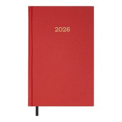 Щоденник датов. 2026 SIMPLE, A5,червоний , бумвініл