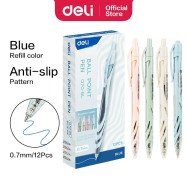 Ручка кулькова Deli EQ70-BL синя  0,7 автом, гумов грип, ас корпус