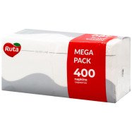 Салфетки 24*24 , белые 1-но слойные 400 шт. Ruta