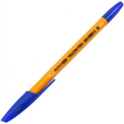 Ручка кулькова ECONOMIX YELLOW PEN, пише синім (50 шт)