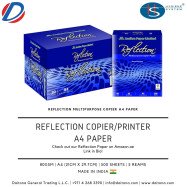 Папір  А4 Reflection  80gsm( 80г/м2,500арк,Білизна СIE 160%,Індія)