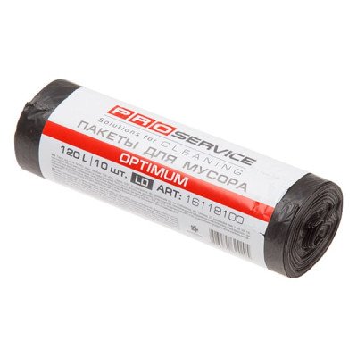 Пакет для мусора п/е 70*105 черный LD 120л/10 шт, OPTIMUM (25 шт/ящ)