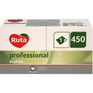 Салфетки 21*24 , белые 1-но слойные 450 шт.  Ecolo Ruta