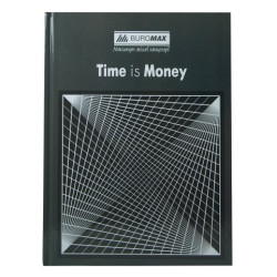 Книга обліку "TIME IS MONEY" 96 арк/кліт.оф.(тв. лам. обл), А4, сірий