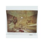P0722 Папка - конверт с кнопкой "Retro" A4