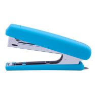 Степлер пластиковый RUBBER TOUCH до 12 л.(скобы №10), голубой