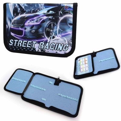 JO-19053 Пенал без наповн. 1 відділ. і 1 відвор. "Street racing", всередині кольор. фон+розклад