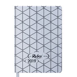 Ежедневник датированный 2019 RELAX, A6, 336 л, серебро