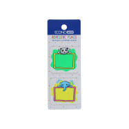 Закладки з клейким шаром 40х45 мм Economix Fun Panda & elephant, 40 шт., пластикові, асорті
