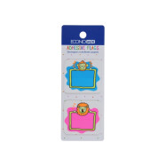 Закладки з клейким шаром 40х45 мм Economix Fun Lion & monkey, 40 шт., пластикові, асорті