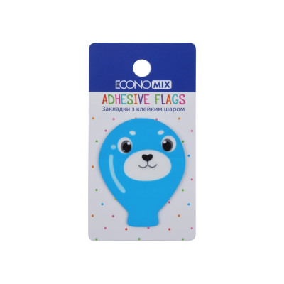 Закладки з клейким шаром 40х50 мм Economix Fun balloons, 20 шт., пластикові