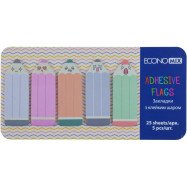 Закладки с липким слоем 18х50 мм Economix Fun Pencils, 125 шт, бумажные, 5 цветов