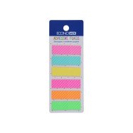 Закладки с липким слоем 12х44 мм Economix Fun Strip, 120 шт, пластиковые, 6 цветов