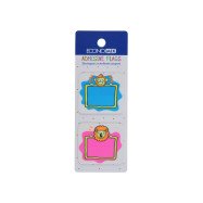 Закладки с липким слоем 40х45 мм Economix Fun Lion & monkey, 40 шт, пластиковые, ассорти