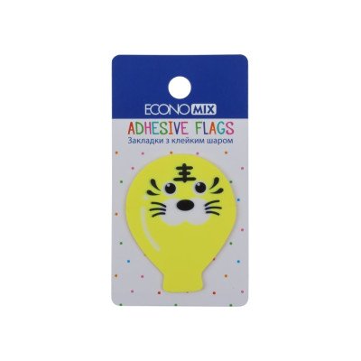 Закладки з клейким шаром 40х50 мм Economix Fun balloons, 20 шт., пластикові