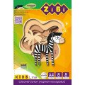 Картон цветной двухсторонний, А4, 8 цветов - 8 листов, 200г/м2, KIDS Line