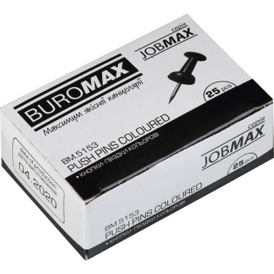 Кнопки-гвоздики, цветные JOBMAX, 25шт.