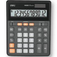 Кальк-р бухг. Deli EM888 чорн 12 разряд,203х158х31 пластик корп, пласт кн (аналог 888)